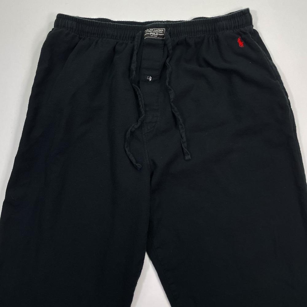 Polo Ralph Lauren Pajama Pants Mens XL Black Sleep Lounge 33x29 W/ Pockets